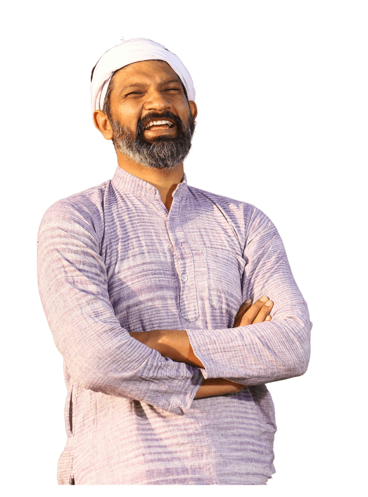 Indian farmer smiling